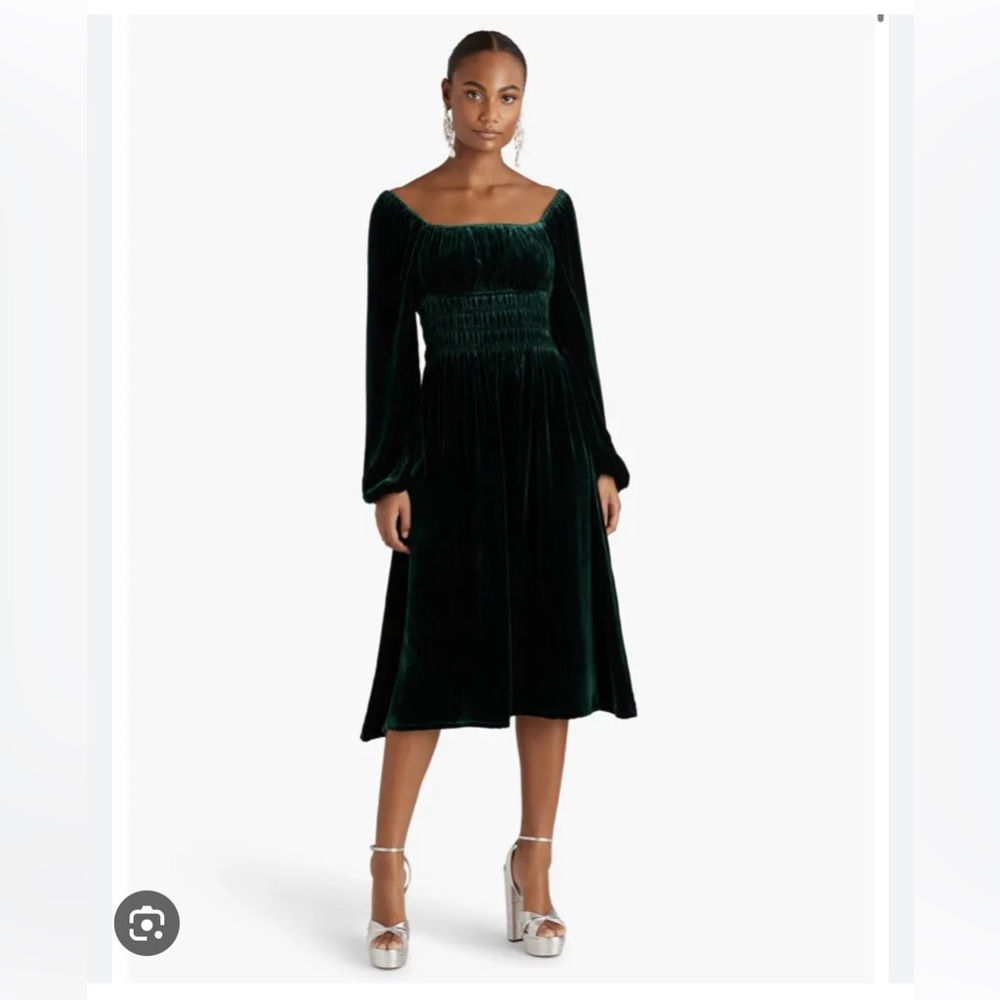 Hill House The Jasmine Nap dress in Emerald velvet, size small